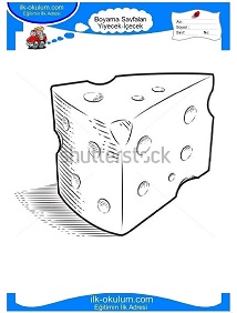Çocuklar İçin Peynir Boyama Sayfaları 